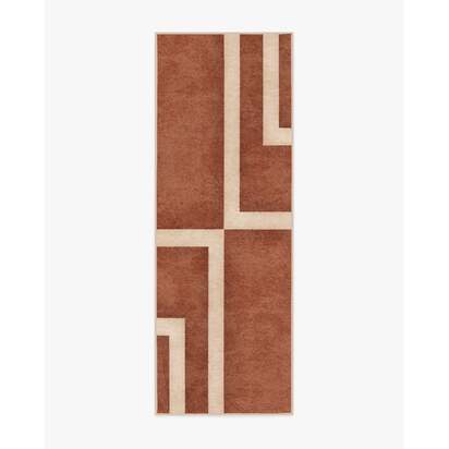 Aldo Terracotta & Cream Rug by The Local Project - 75 x 215 cm - All-In-One Rug