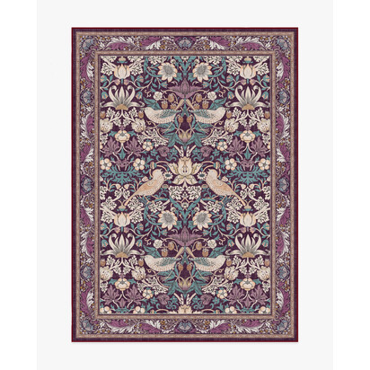 Strawberry Thief Burgundy Rug by Morris & Co. - 150 x 215 cm - All-In-One Rug
