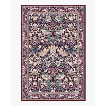 Strawberry Thief Burgundy Rug by Morris & Co. - 185 x 275 cm - All-In-One Rug
