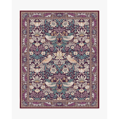 Strawberry Thief Burgundy Rug by Morris & Co. - 185 x 275 cm - All-In-One Rug