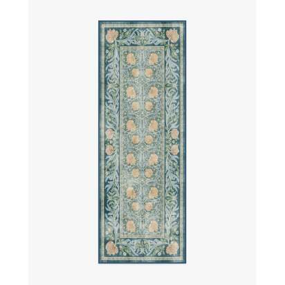 Pimpernel Dusk Blue Rug by Morris & Co. - 75 x 215 cm - All-In-One Rug