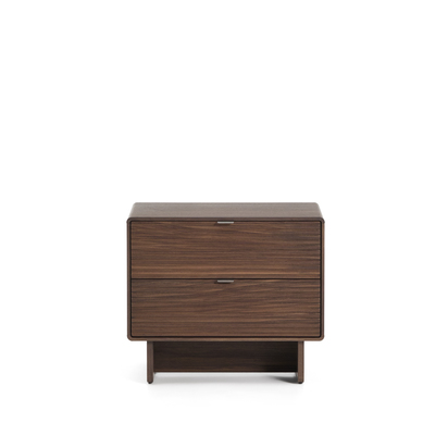 Norlen 2-drawer bedside table in walnut veneer FSX Mix Credit 60 x 52cm