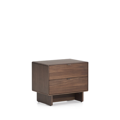 Norlen 2-drawer bedside table in walnut veneer FSC Mix Credit 60 x 52 cm