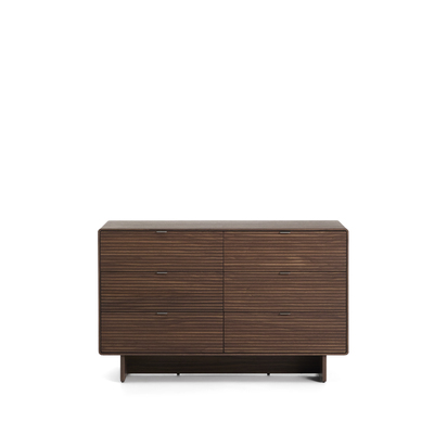 Norlen 6-drawer chest of drawers in walnut veneer FSC Mix Credit 120 x 75cm