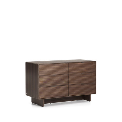 Norlen 6-drawer chest of drawers in walnut veneer FSC Mix Credit 120 x 75 cm