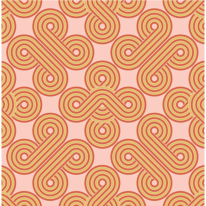 LUST HOME - Take The Biscuit Wallpaper in Mustard and Red on Pink Lemonade