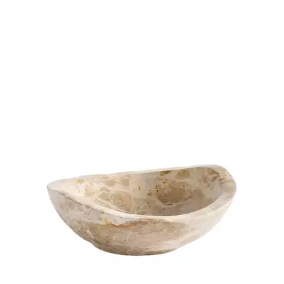 Pottery Barn Decorative Marble Bowl, Natural Natural | H5 x W14 x D14cm