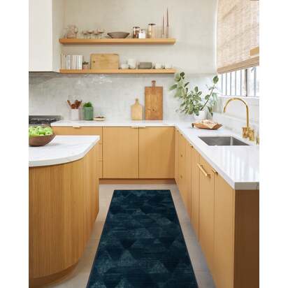 Kavi Mosaic Navy Rug - 245 x 305 cm - All-In-One Rug