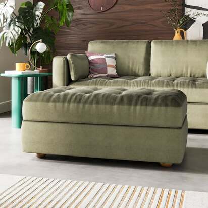 Zoe II Velvet Storage Footstool