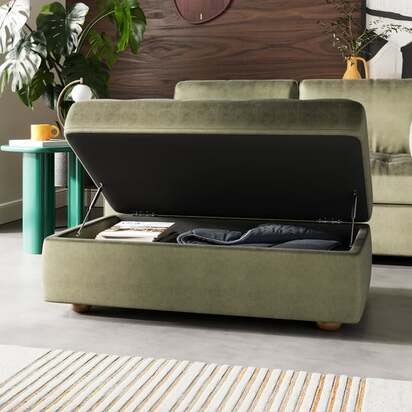 Zoe II Velvet Storage Footstool