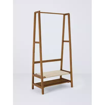 John Lewis FSC-Certified (Acacia Wood) and Rope Clothes Rail, Natural | 175x85x47cm