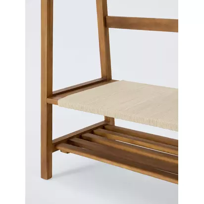 John Lewis FSC-Certified (Acacia Wood) and Rope Clothes Rail, Natural | 175x85x47cm