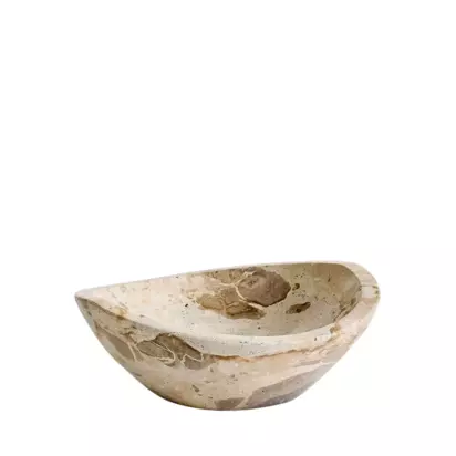 Pottery Barn Decorative Marble Bowl, 23cm, Natural Natural | H8 x W23 x D21cm