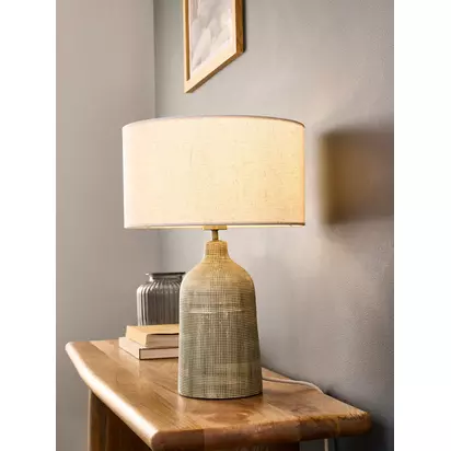 John Lewis Kairo Glazed Ceramic Table Lamp Avocado | H48.5 x Dia.33cm