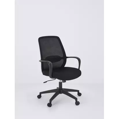 John Lewis Cole Office Chair, Black Black | H102 x W60 x D63cm