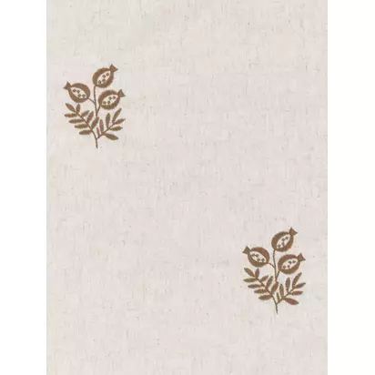 John Lewis Ariana Embroidered Pair Lined Pencil Pleat Curtains Natural/ Auburn | 167 x 182cm