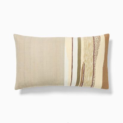 Mixed Woven Landscape Cushion Cover, 30 cm x 53 cm, Sand