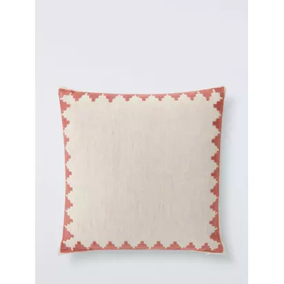 John Lewis Chevron Border Cushion Pink | 45 x 45cm