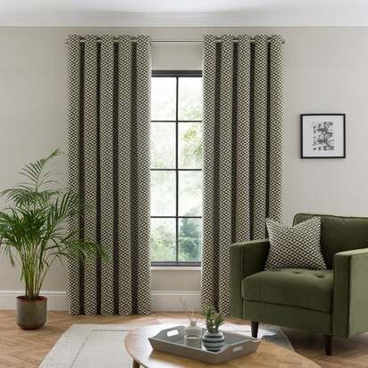 Geo Checkerboard Eyelet Curtains
