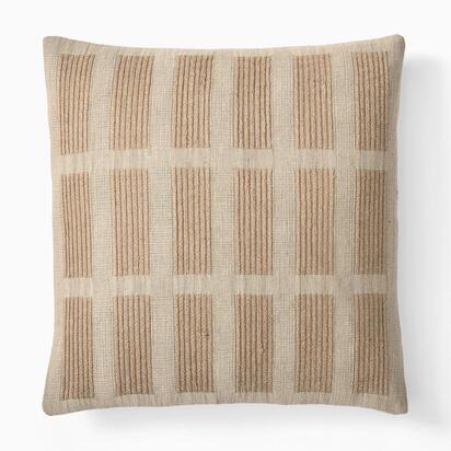 Brick Grid Cushion Cover, 51 cm x 51 cm, Natural