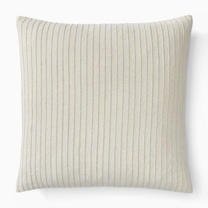 Jute Simple Line Cushion Cover, 51 cm x 51 cm, Alabaster