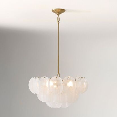 Ricci Tiered Glass Chandelier, 56 cm, Glass/Champagne
