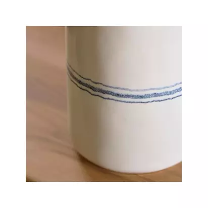 Neptune Melbury Stoneware Utensil Pot, Natural/Navy Natural | H18.30 x W12.90 x D13.10cm