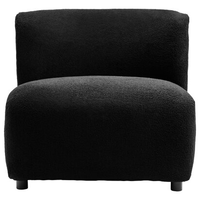 Montreal Ivory Boucle Effect Curved Lounge Chair With Swivel Base