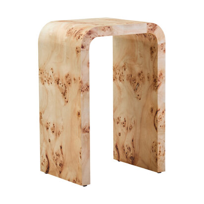 Mota Burl Wood Design Curved Console Table