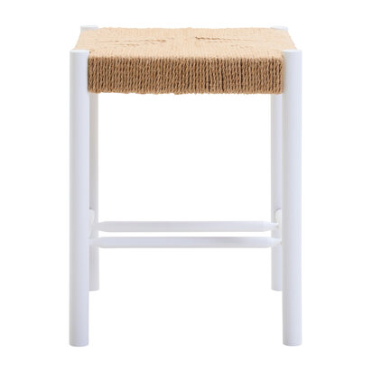 Bandar Large Natural Rope and White Wood Bench