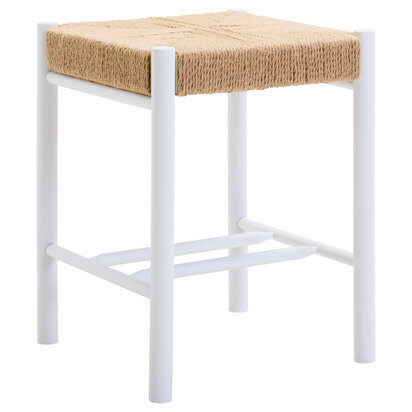 Bandar Large Natural Rope and White Wood Bench