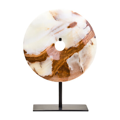 Salmo Small Red Marble Round Dia 20cm Disc Sculpture