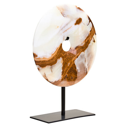 Salmo Small Red Marble Round Dia 20cm Disc Sculpture