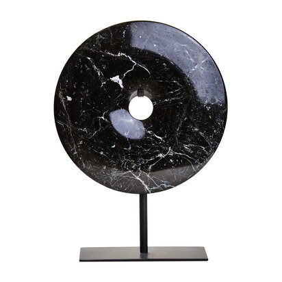 Zoro Extra Small Round Dia 15cm Grey Marble Disc Sculpture