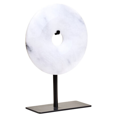 Zoro Small Round Dia 20cm Grey Marble Disc Sculpture