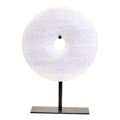 Zoro Medium Round Dia 25cm Grey Marble Disc Sculpture