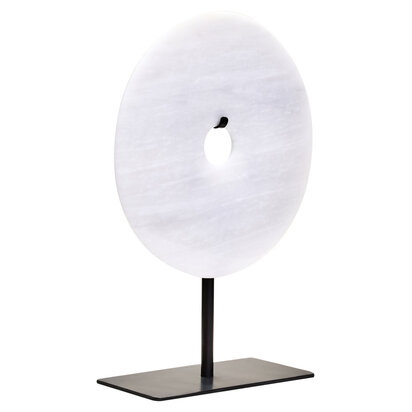 Zoro Medium Round Dia 25cm Grey Marble Disc Sculpture