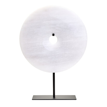 Zoro Large Round Dia 30cm Grey Marble Disc Sculpture