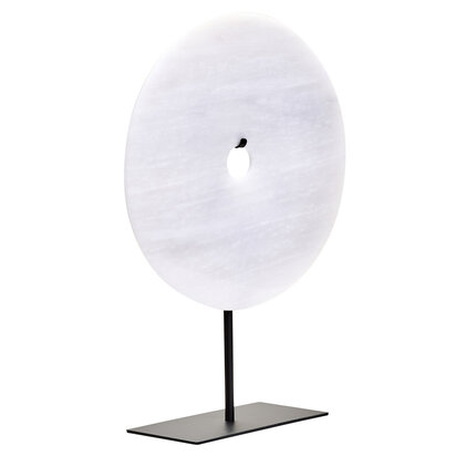 Zoro Large Round Dia 30cm Grey Marble Disc Sculpture
