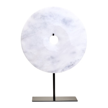 Zoro Extra Large Round Dia 35cm White Marble Disc Sculpture