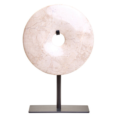 Zoro Small Cream Marble Round Dia 20cm Disc Sculpture