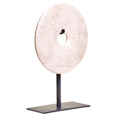 Zoro Small Cream Marble Round Dia 20cm Disc Sculpture
