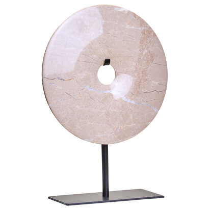 Zoro Medium Cream Marble Round Dia 25cm Disc Sculpture