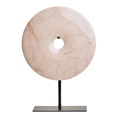 Zoro Large Cream Marble Round Dia 30cm Disc Sculpture