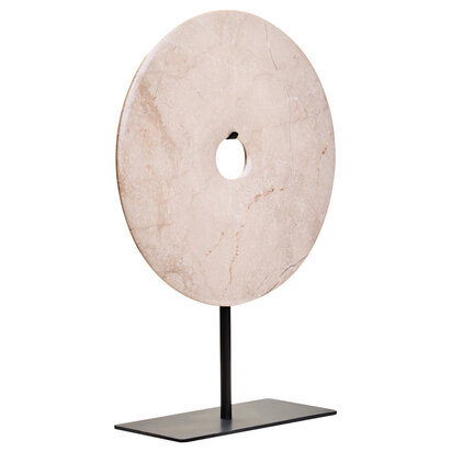 Zoro Large Cream Marble Round Dia 30cm Disc Sculpture