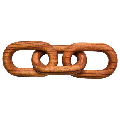 Cato Black Wood 3 Link Chain Decor