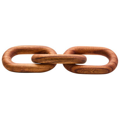 Cato Black Wood 3 Link Chain Decor