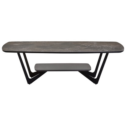 Imperia Round Grey Glass And Ceramic Large Coffee Table