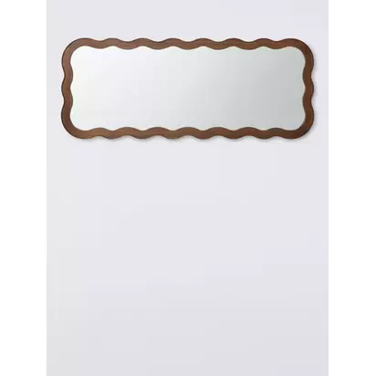 John Lewis Wiggle Full-Length Wood Frame Wall Mirror, 160 x 60cm, Walnut Finish Black Walnut | H2.70 x W60 x D160cm