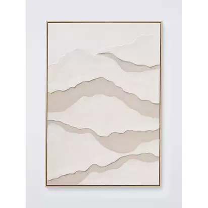 John Lewis 'Cloud' Textured Framed Canvas, 100 x 70cm, Beige Beige | 70 x 100 x 3.5cm